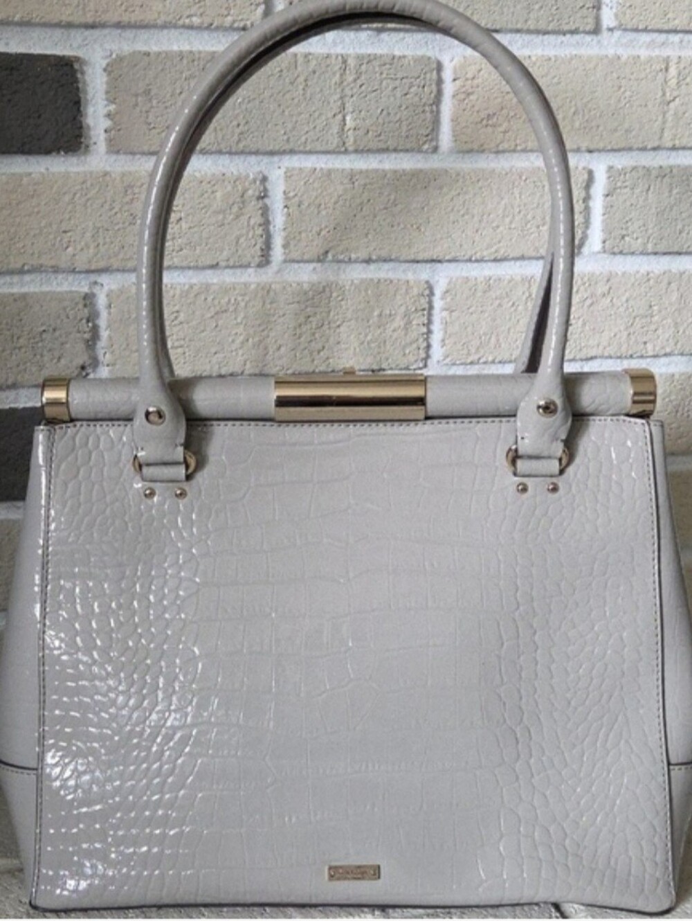 Kate Spade Knightsbridge Constance Croc Embossed Tote Gray